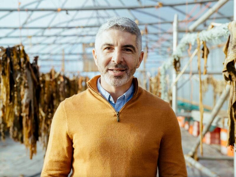Commissioner Derek Walker at seaweed farm