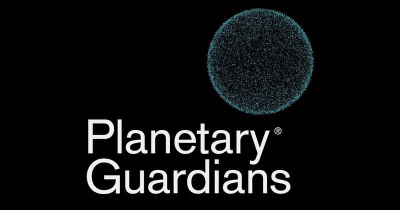 Planetary Guardians visual identity showing Earth from space