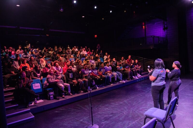 Community theatre performance with diverse participants